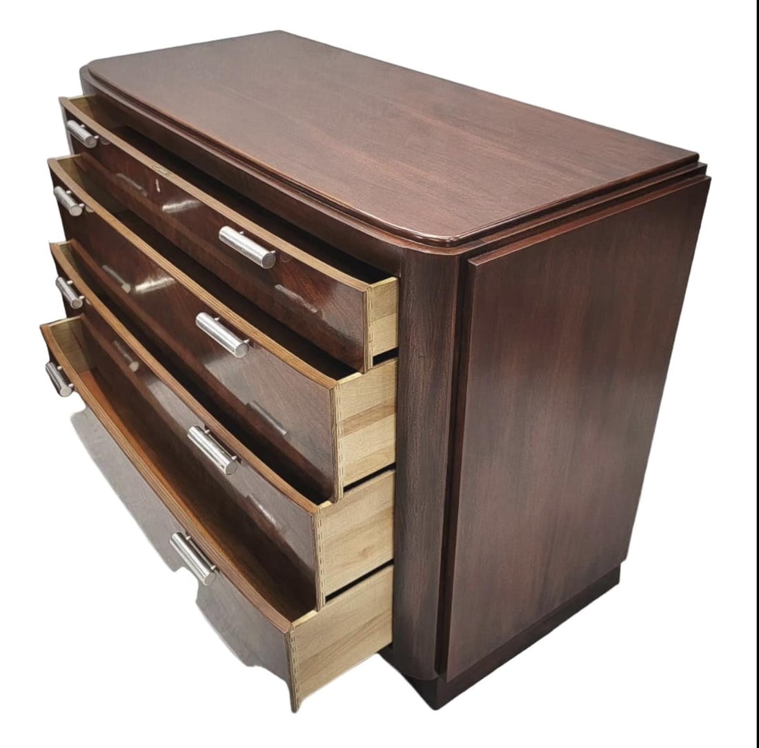 Art Deco Style Flame Mahogany Chests of Drawers by Ralph Lauren - Pair - 6