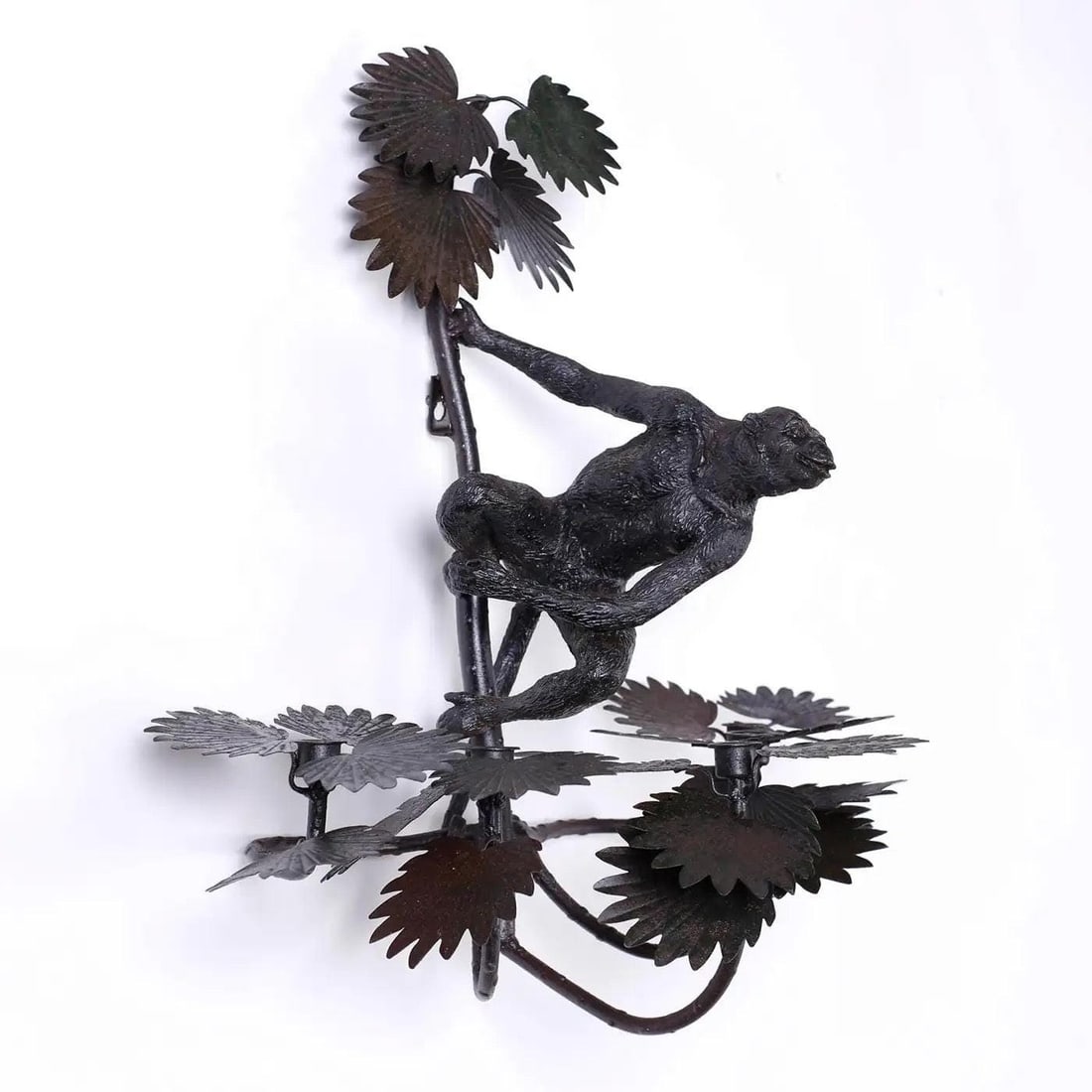 Hollywood Regency Italian Monkey Palm Wall Sconces - Pair - 5