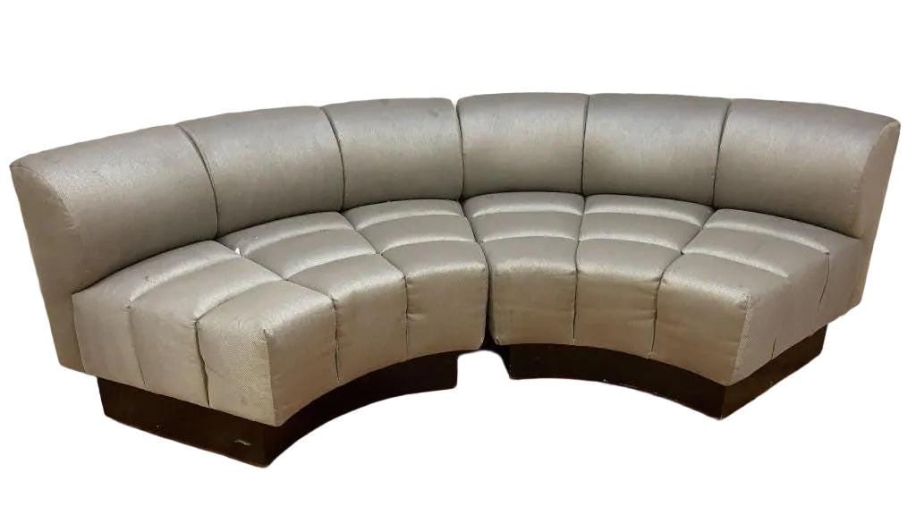 Vintage Channel Back Modular Wedge Circular Sectional Lounge Sofa - Set of 5 - 4