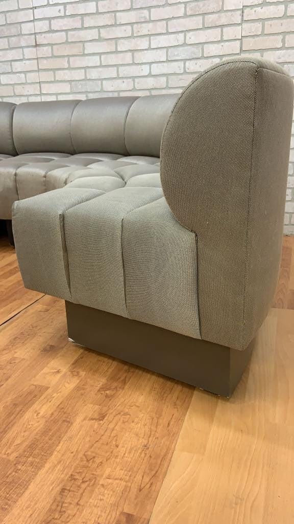 Vintage Channel Back Modular Wedge Circular Sectional Lounge Sofa - Set of 5 - 5