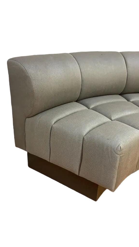 Vintage Channel Back Modular Wedge Circular Sectional Lounge Sofa - Set of 5 - 7