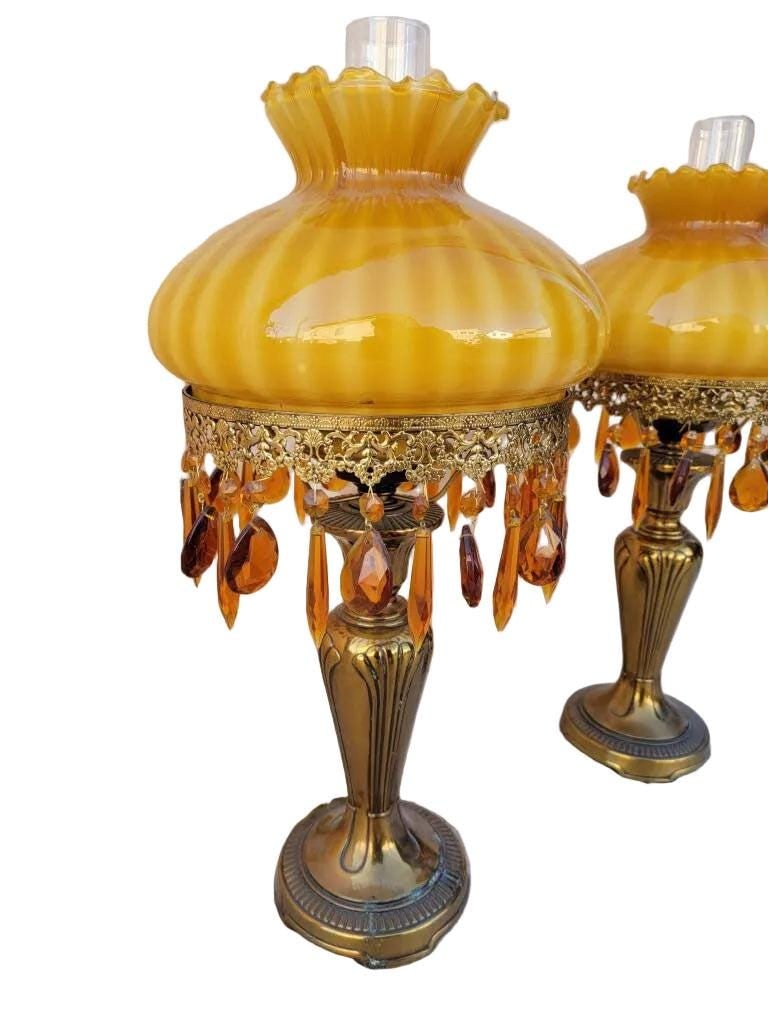 Vintage French Boudoir Style Table Lamps - Pair - 2