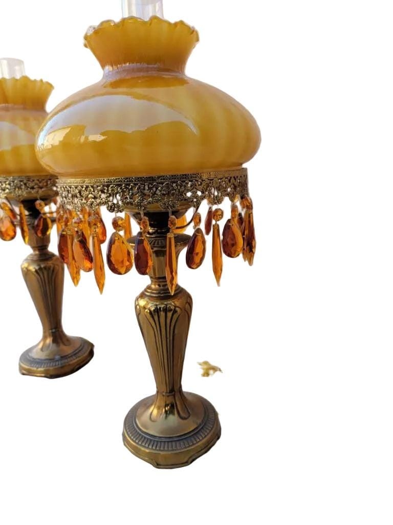 Vintage French Boudoir Style Table Lamps - Pair - 3