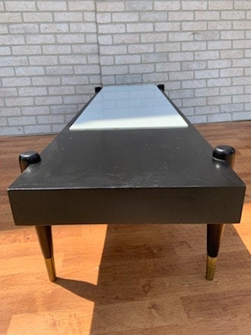 Mid Century Modern Italian Tile Inlay Brass Tip Coffee Table - 6
