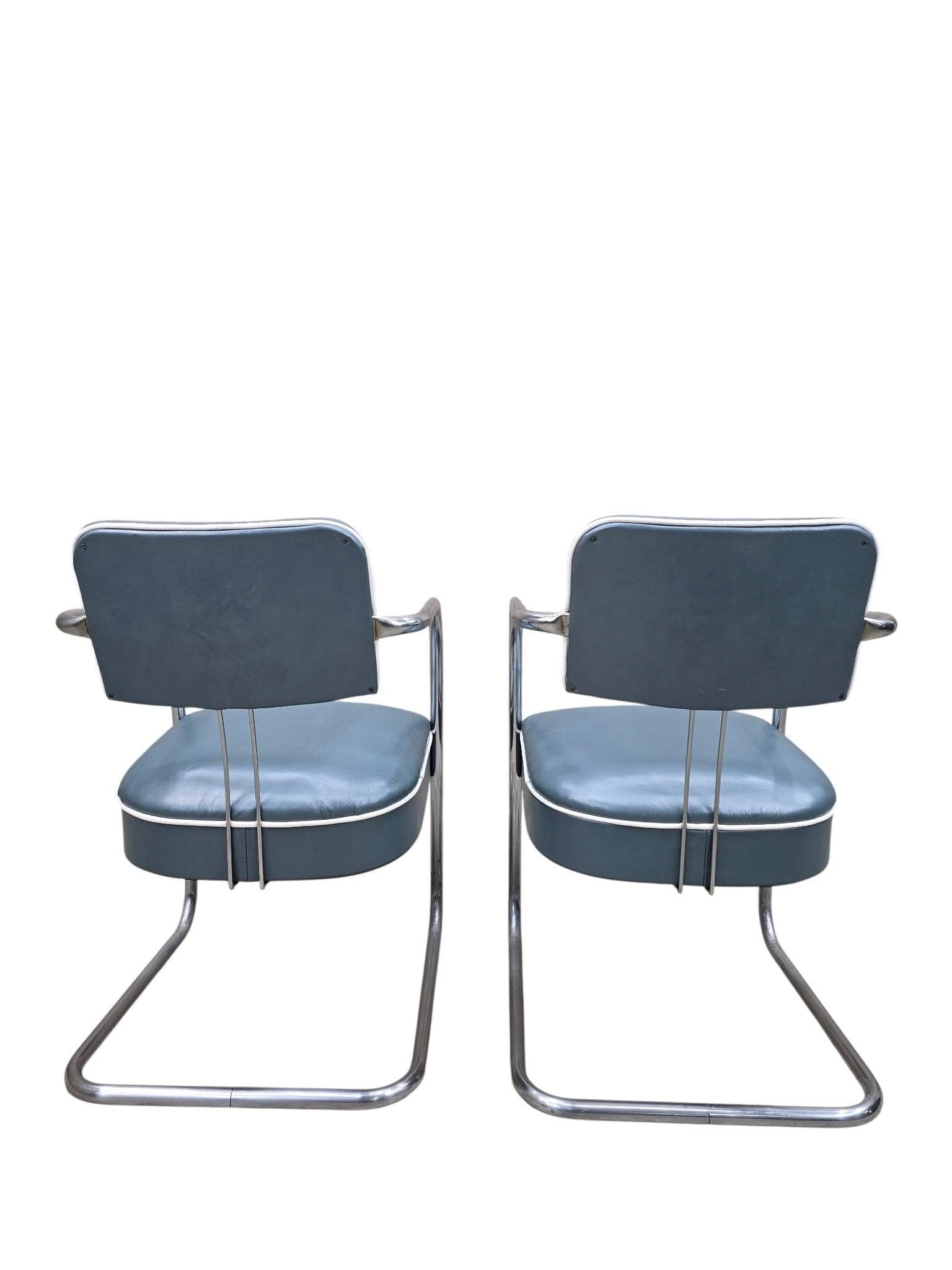 Art Deco Cantilever Chairs Newly Reupholstered - Pair - 5