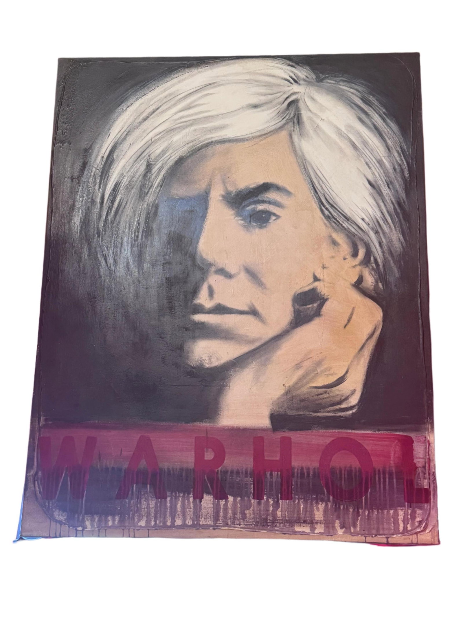 Vintage Oil Painting of Andy Warhol - 2