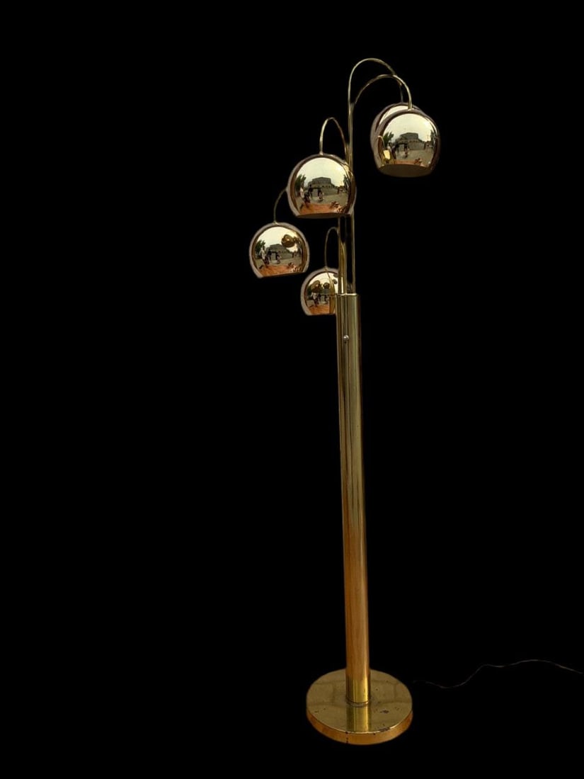 Mid Century Modern Gold 5 Light Orb Floor Lamp - 5