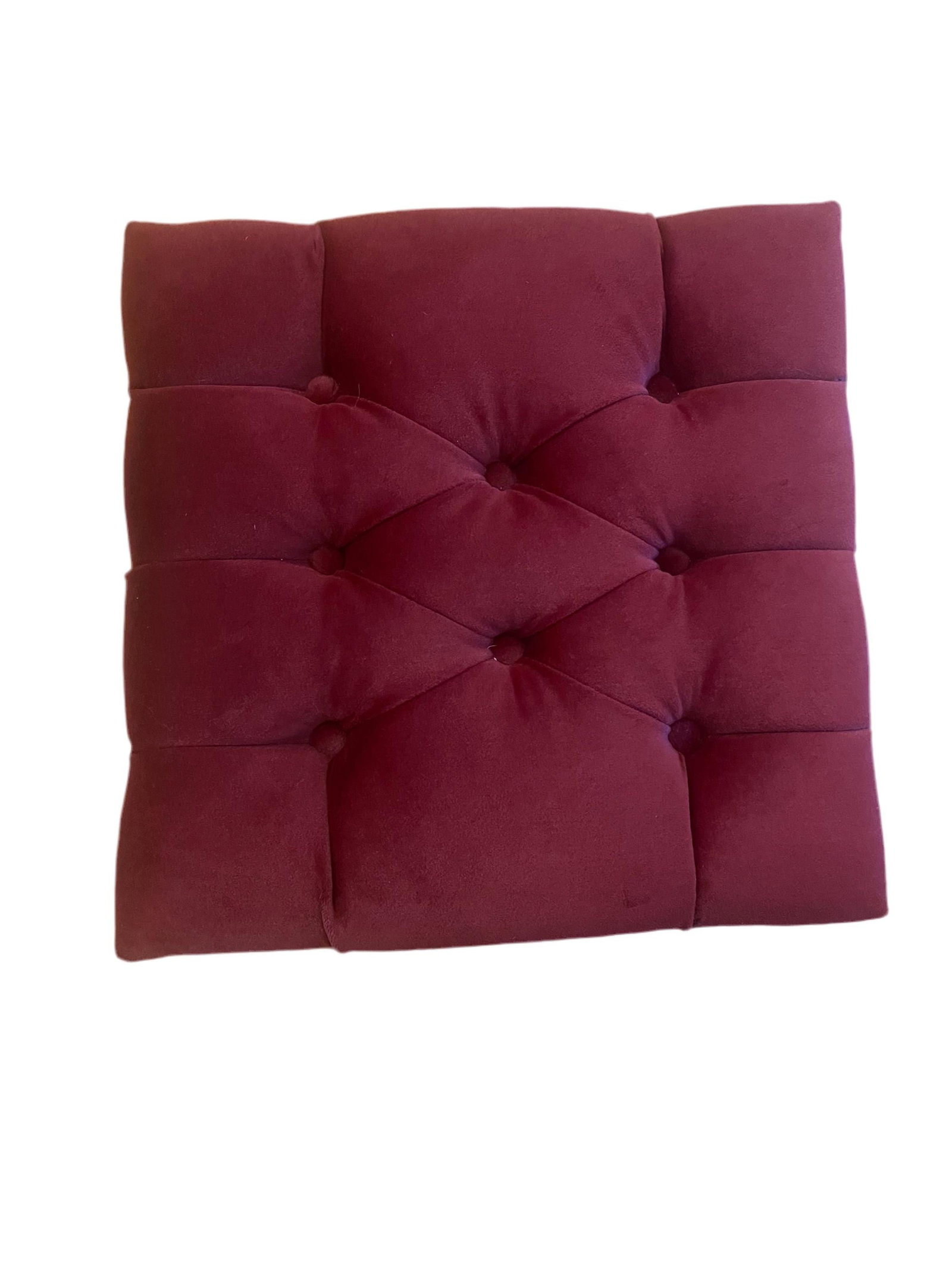 Antique Tufted Ottoman Newly Reupholstered - 4