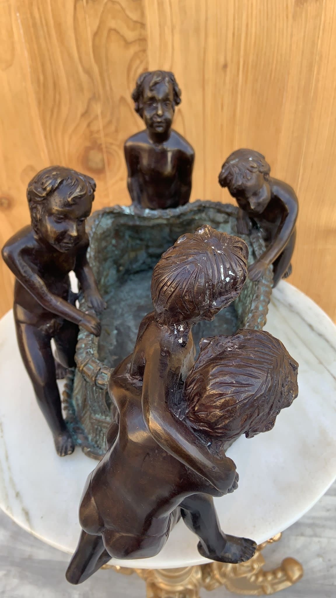 Vintage Figural Bronze Planter by Maitland Smith - 3