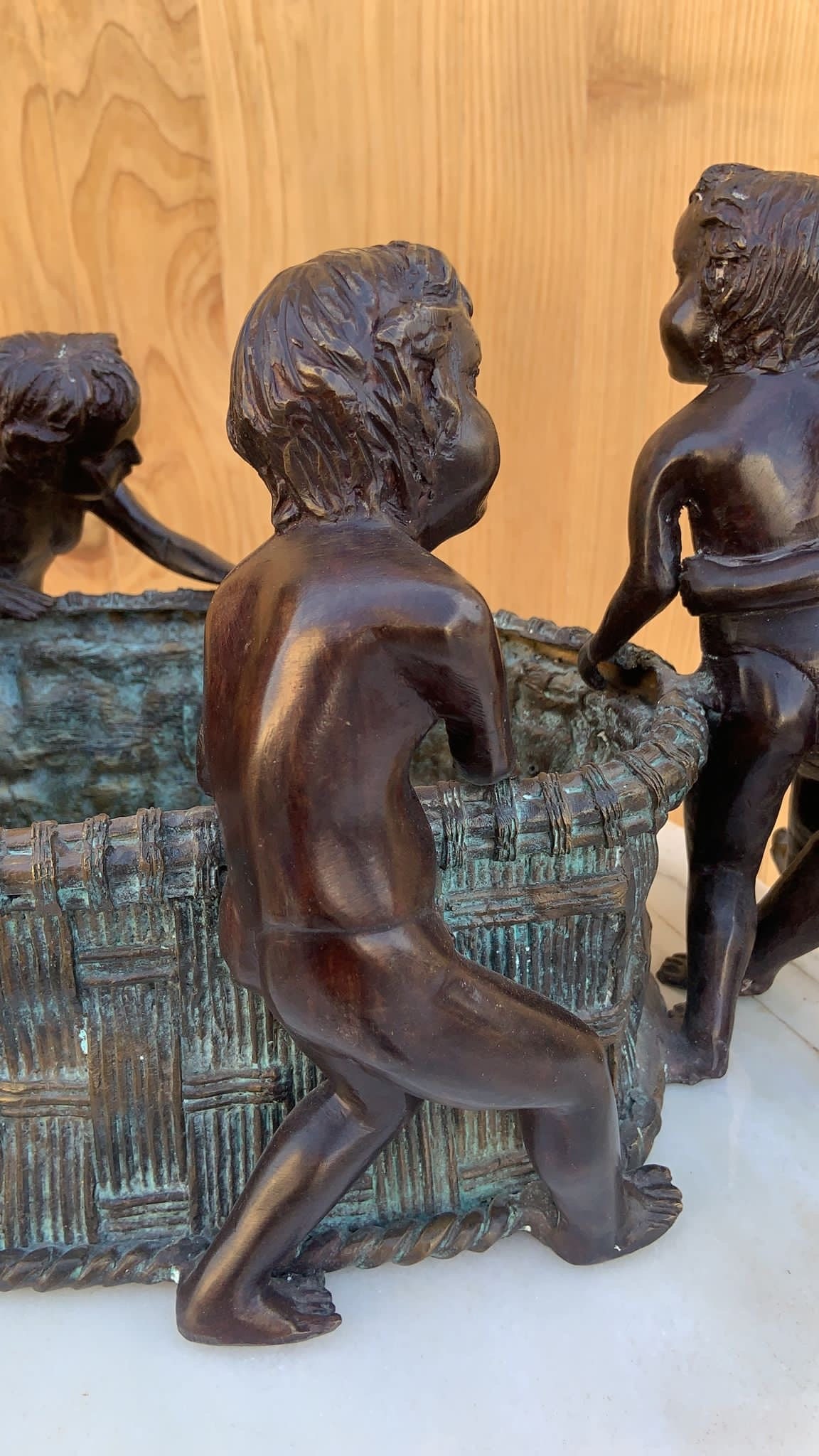 Vintage Figural Bronze Planter by Maitland Smith - 7
