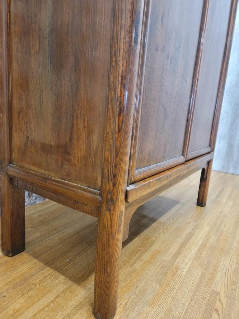 Antique Shanxi Province Elm Armoire Storage Closet - 3
