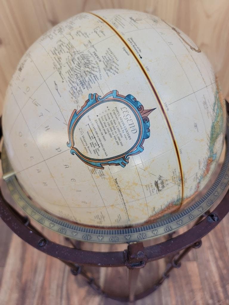 Mid Century Replogle Globe on Metal Floor Stand - 5