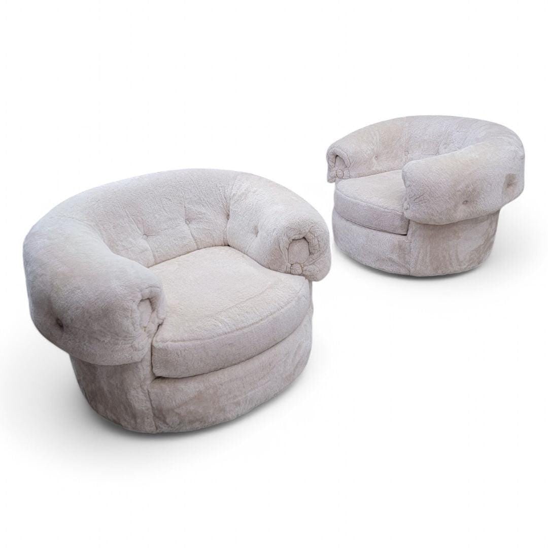 MCM Schweiger Industries Cream Teddy Bear 2 Lounge Chairs - 3