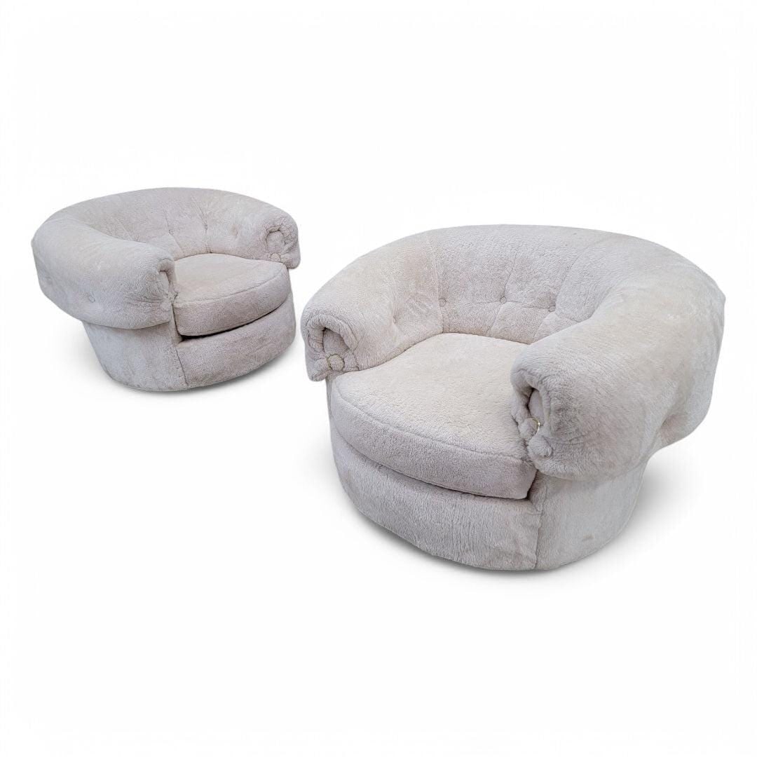 MCM Schweiger Industries Cream Teddy Bear 2 Lounge Chairs - 6