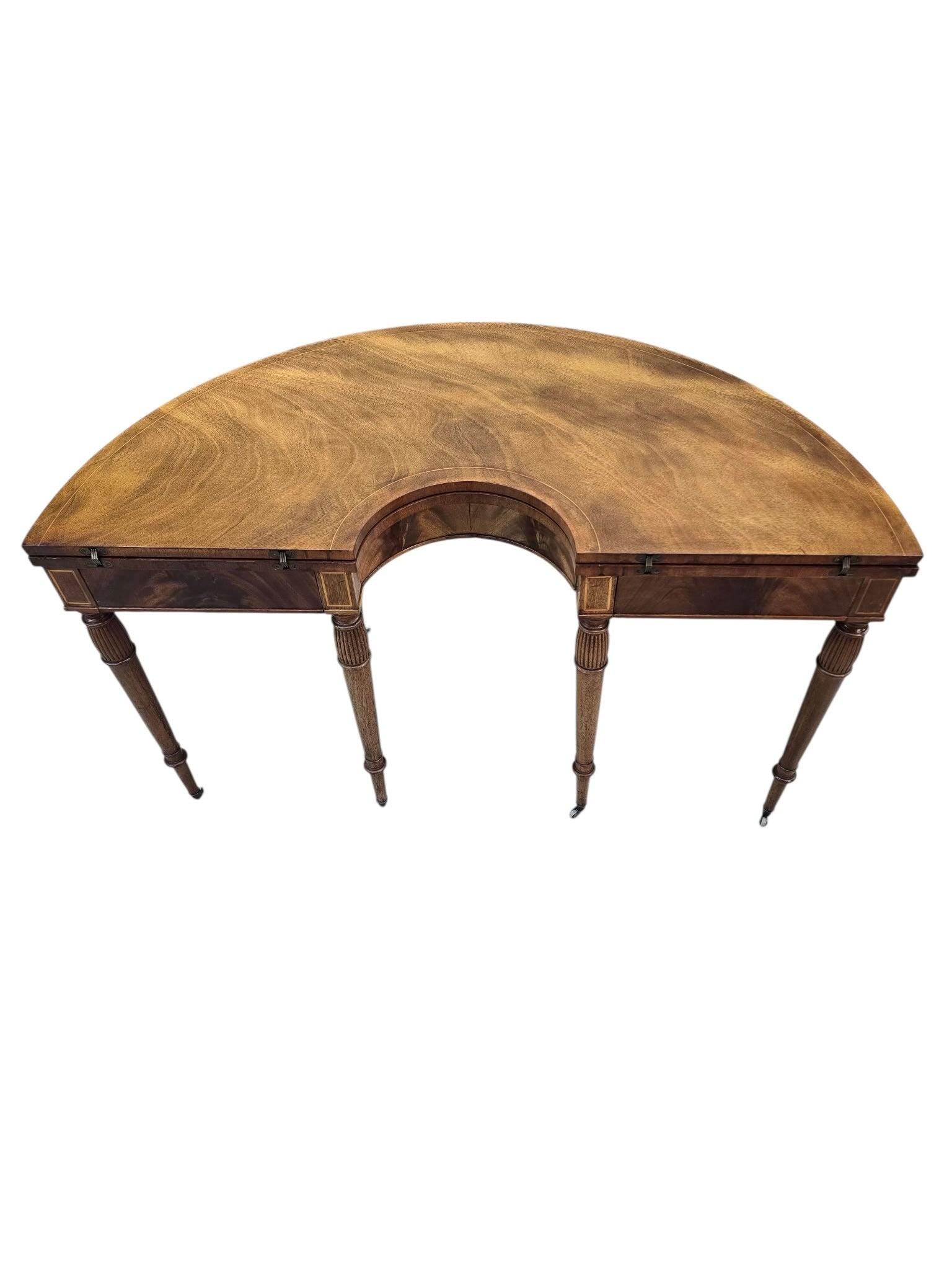 Federal Style Flip Top Demilune Table by Weimann - 4