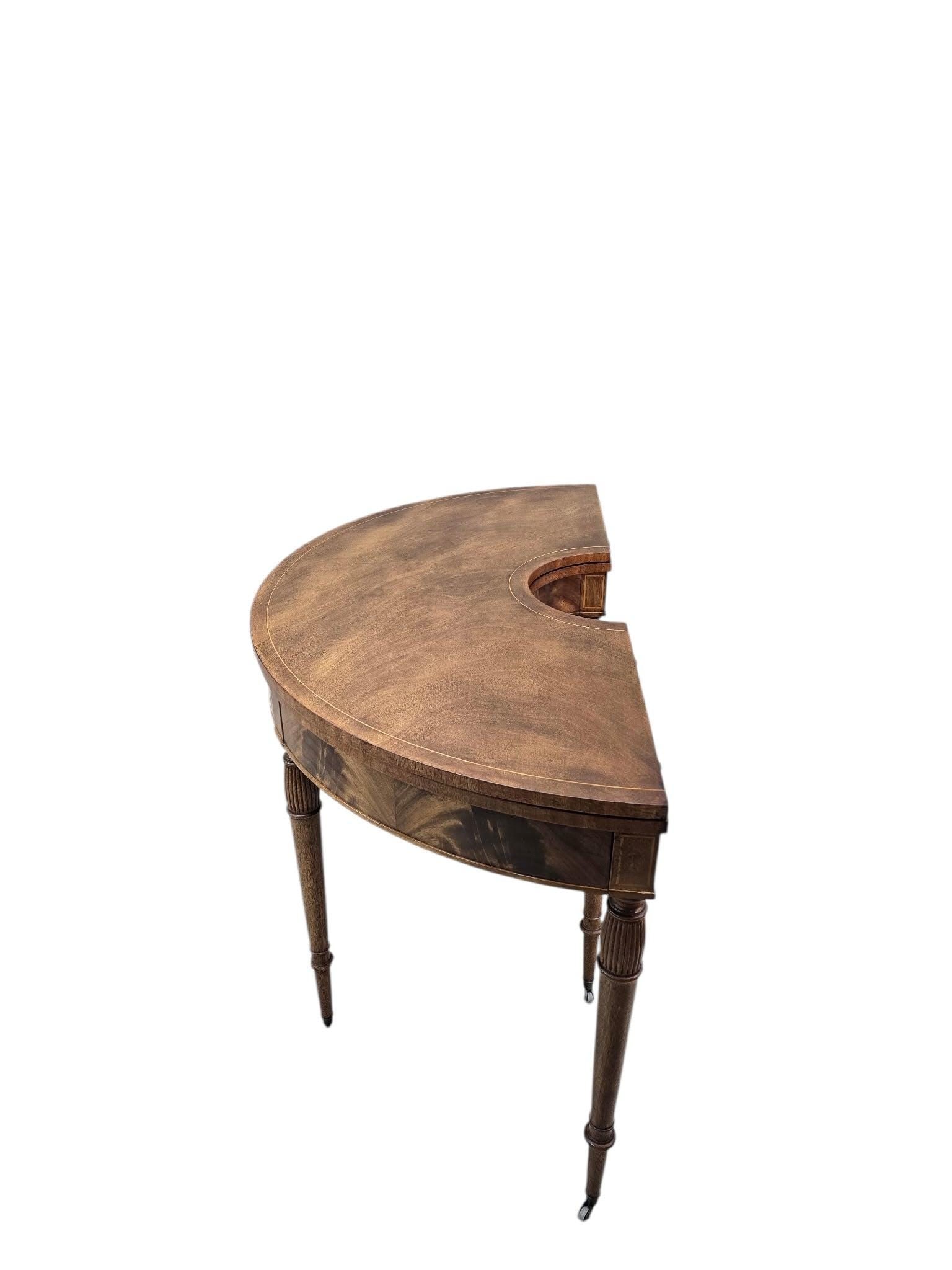 Federal Style Flip Top Demilune Table by Weimann - 6