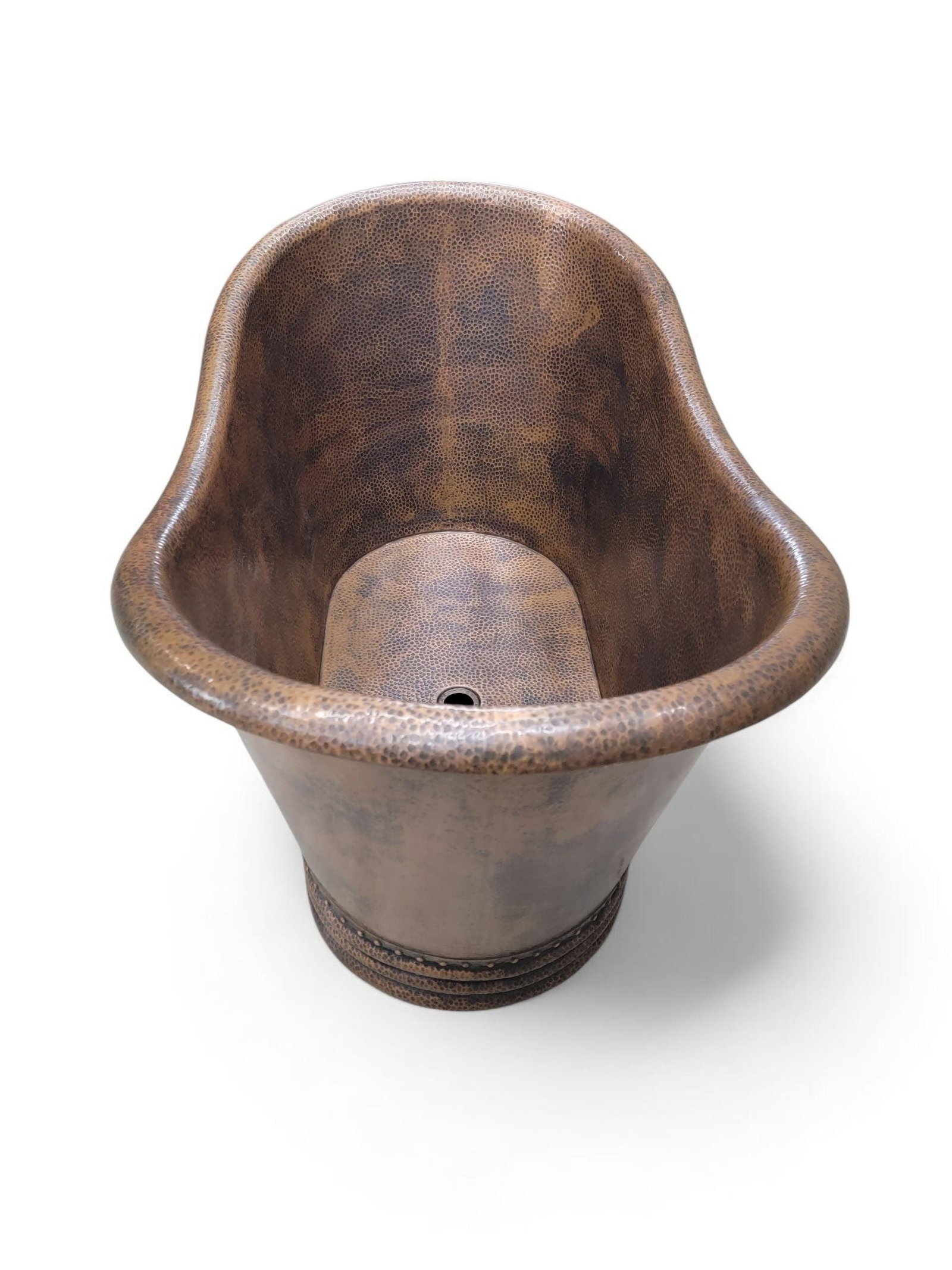 Hammered Copper Free-Standing Farmhouse Bath Soaking Tub - 6