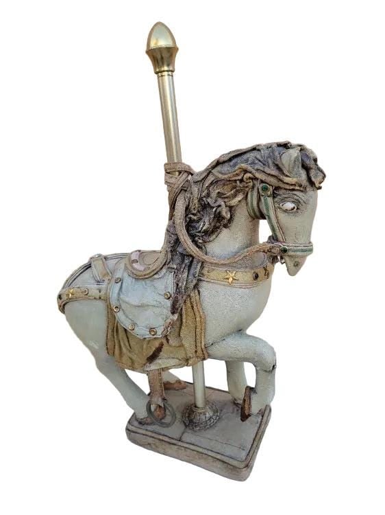Vintage Leather Carousel Horse Signed By Teresa Corning - 2