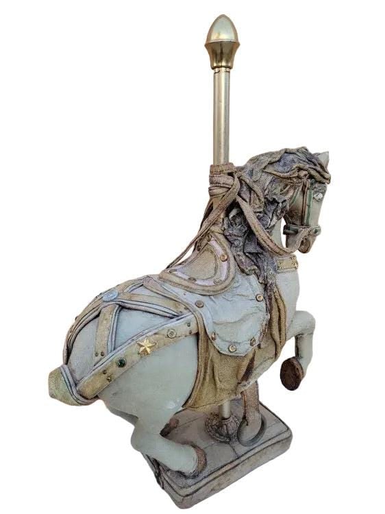 Vintage Leather Carousel Horse Signed By Teresa Corning - 4