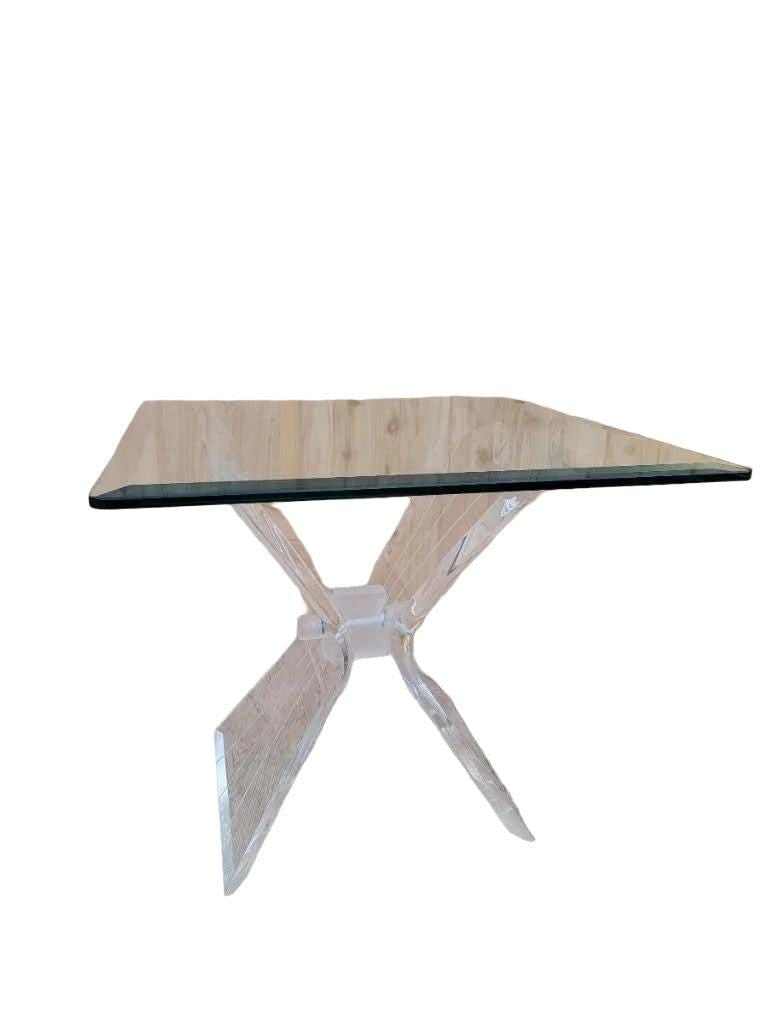 MCM Lucite Butterfly Side Table - 2