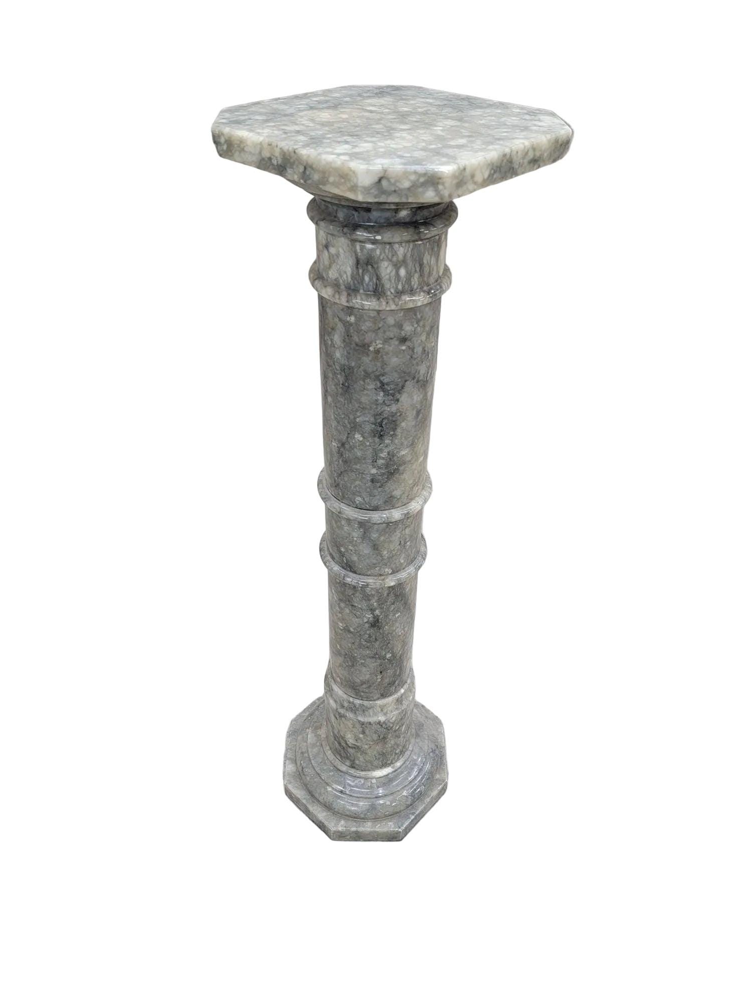 Antique Neoclassical Style Marble Pedestal Stand - 5