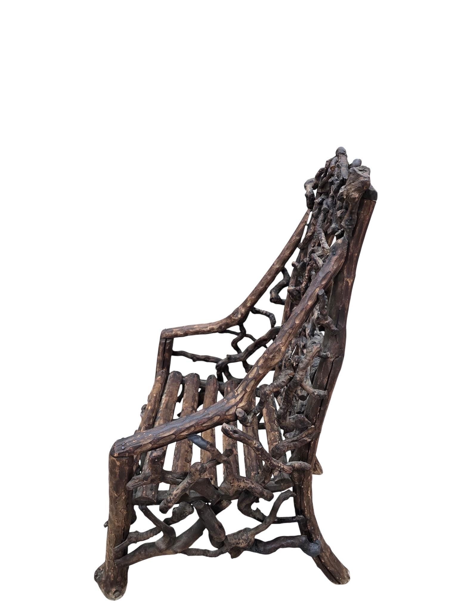 Antique Rustic Handcrafted Adirondack Child's Chair - 2