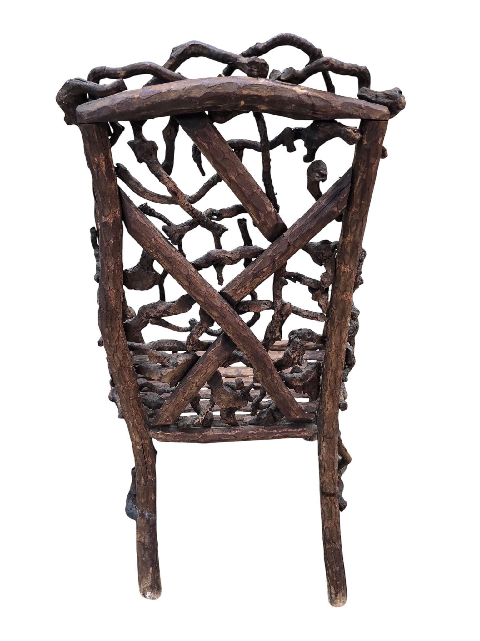 Antique Rustic Handcrafted Adirondack Child's Chair - 6