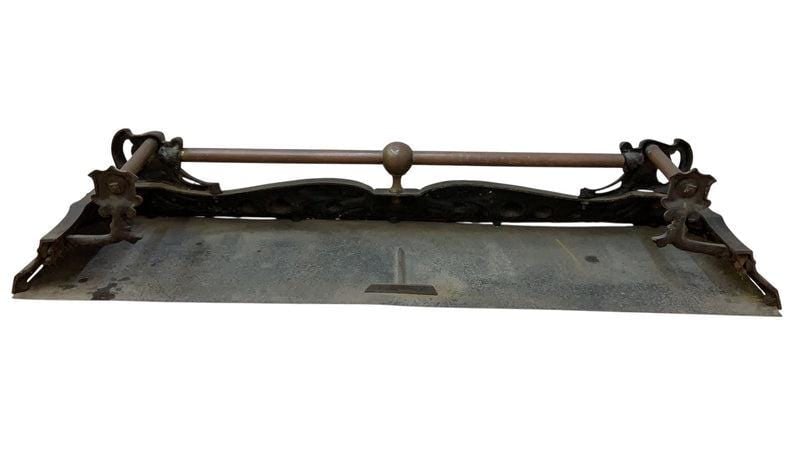 Victorian Art Nouveau Style Cast Iron and Brass Fire Fender - 3