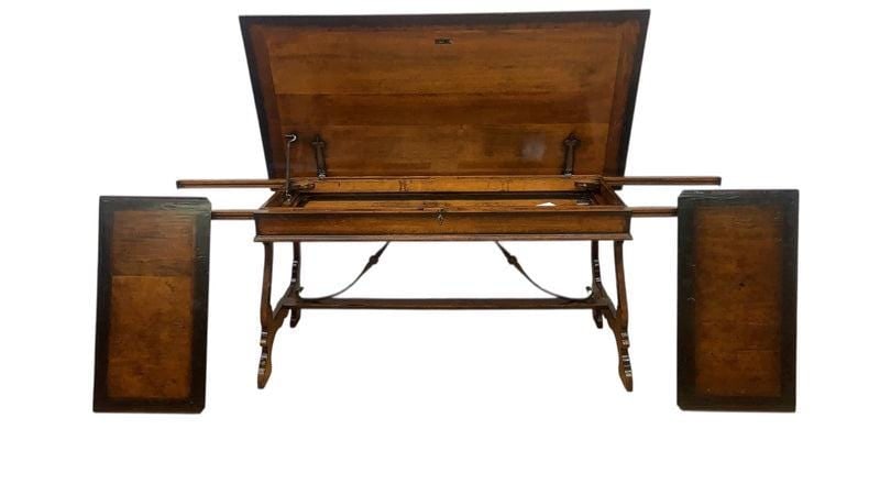 Marchetti – Hand Made in Italy Inlaid Walnut Extending Dining Table - 2