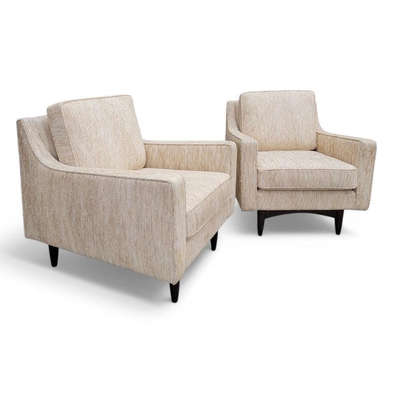 MCM Italian Gio Ponte Style Club Chairs Reupholstered - Pair - 4