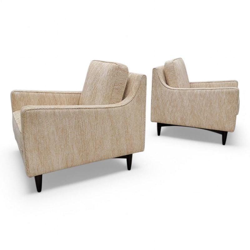MCM Italian Gio Ponte Style Club Chairs Reupholstered - Pair - 5