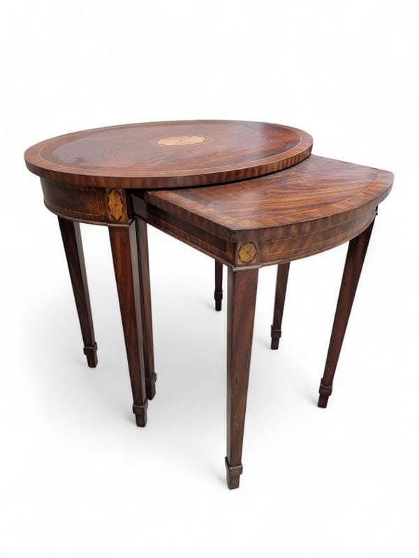 Vintage Regency Style Inlaid Nesting Tables by Maitland Smith - 2