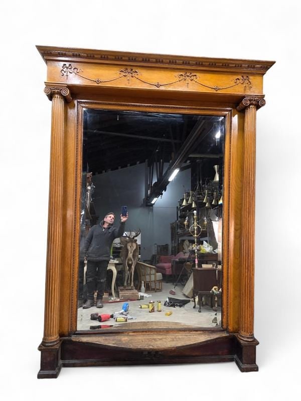 Antique Victorian Style Architectural Salvage Beveled Pier Mirror - 3