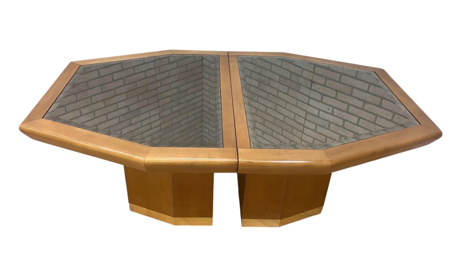 Architectural Octagonal Extension Dining Table on Plinth Bases - 2