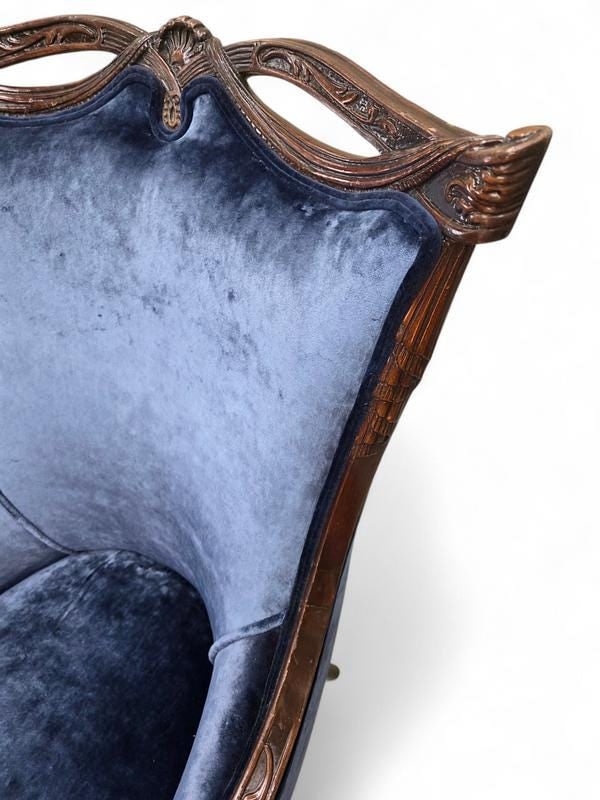 Vintage Regency Revival Style Wingback Chairs by Grosfeld House Newly Reupholstered – Pair - 2