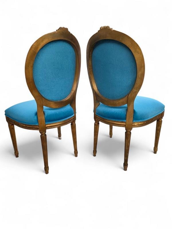 Antique French Carved Chairs Newly Reupholstered - Set of 4 - 3