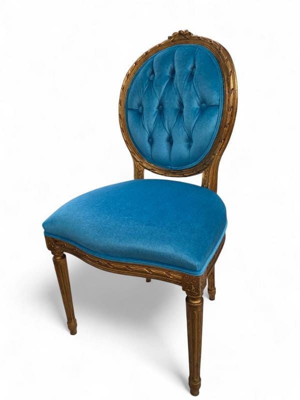 Antique French Carved Chairs Newly Reupholstered - Set of 4 - 4