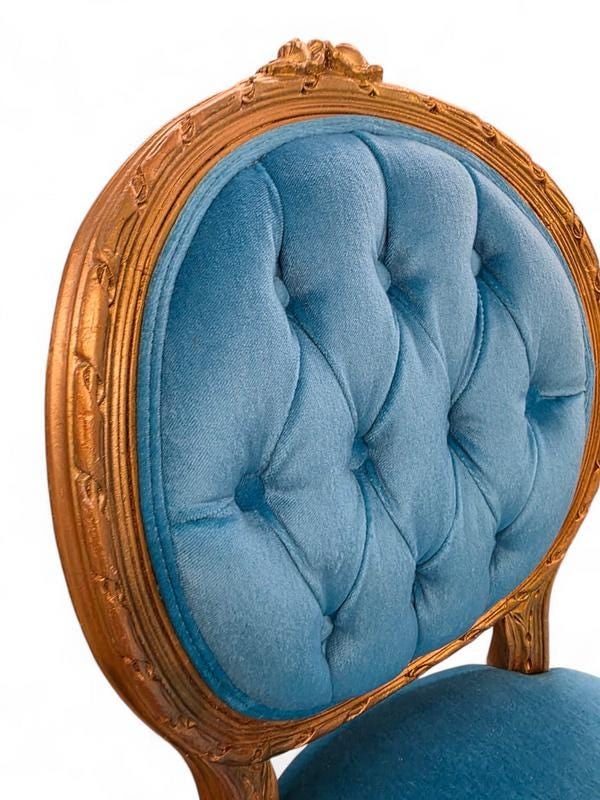 Antique French Carved Chairs Newly Reupholstered - Set of 4 - 6