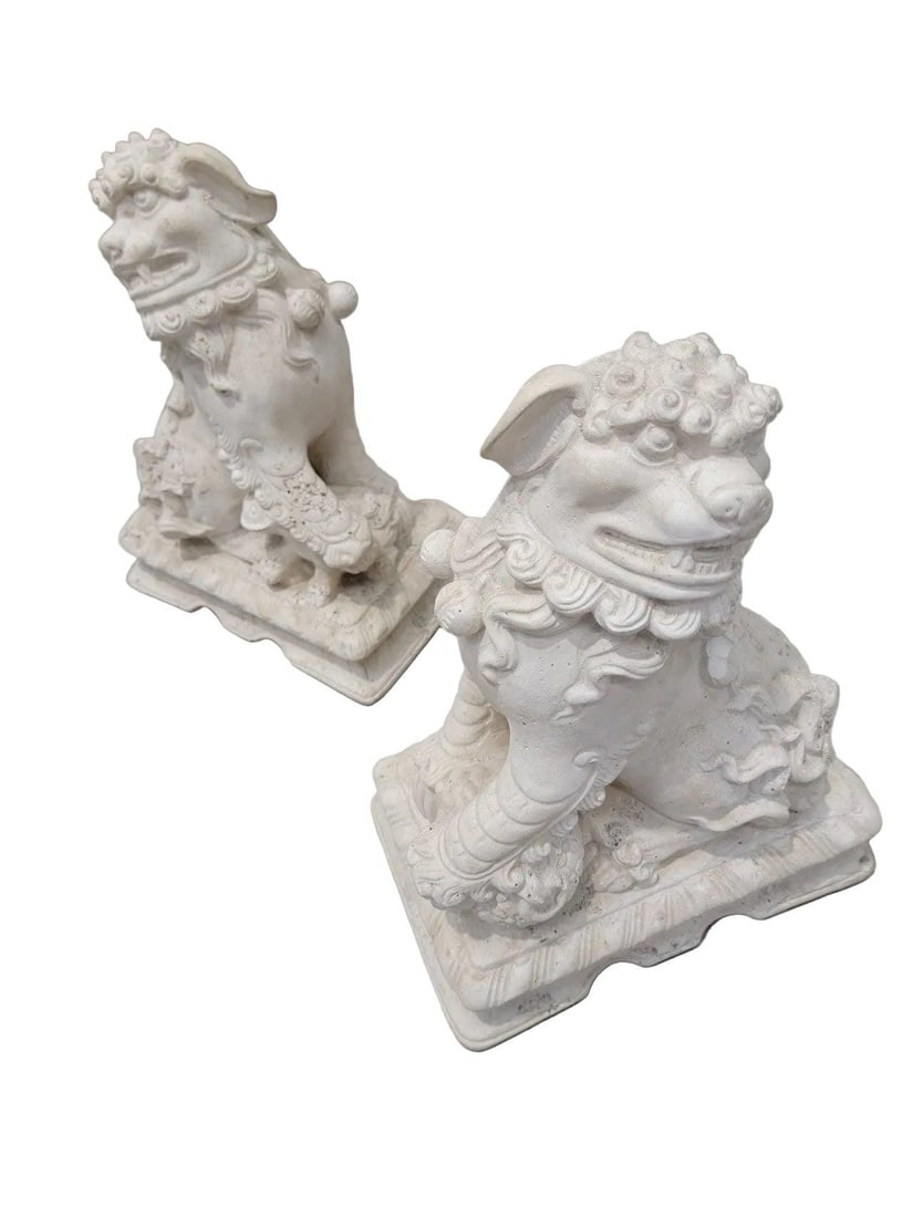 Vintage Asian Style Foo-Dog Statues - Pair - 3