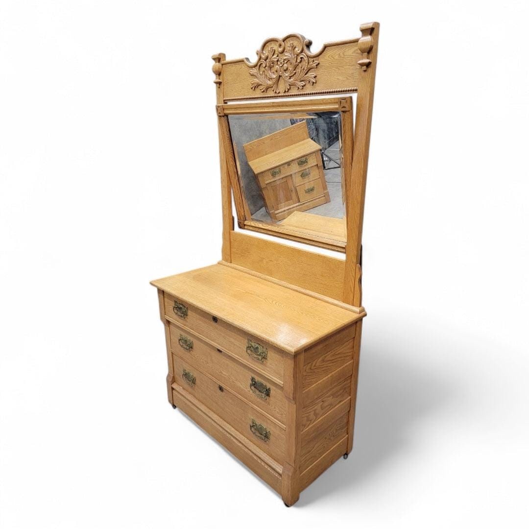 New - Antique French Country Style Bedroom Set - 6