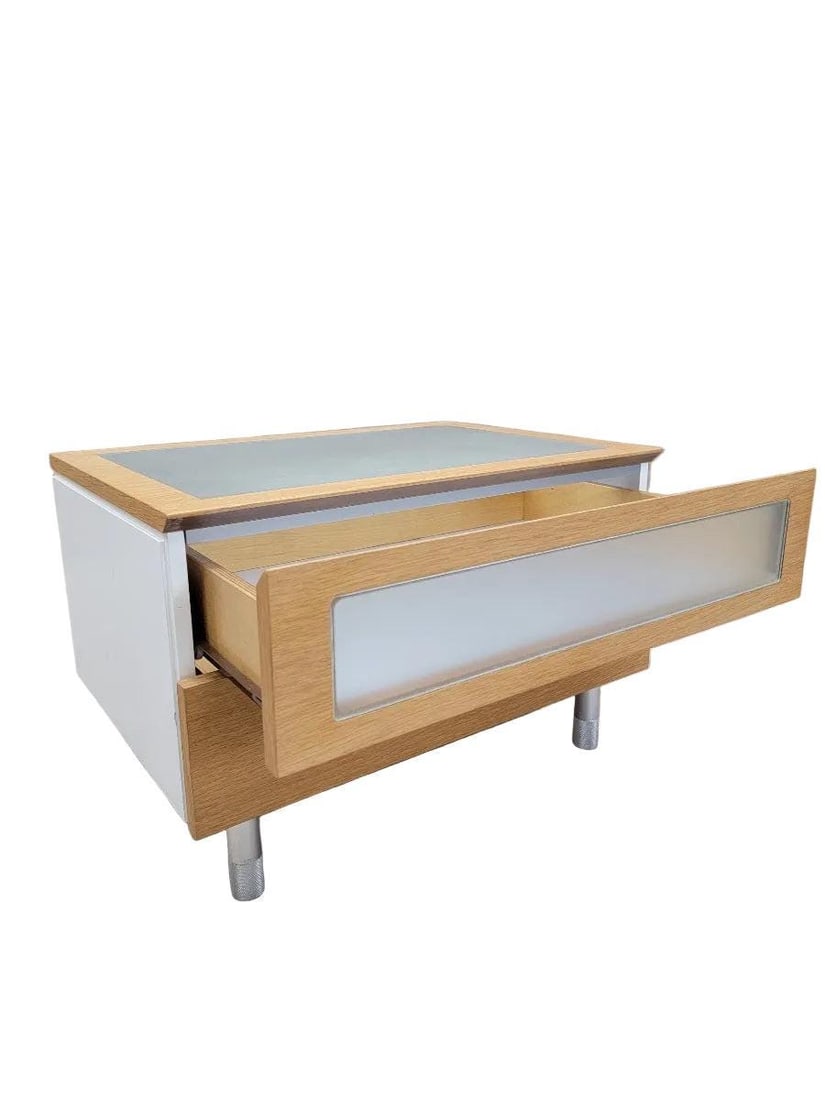 Postmodern Italian Frosted Glass Dresser with Side Chest - 3