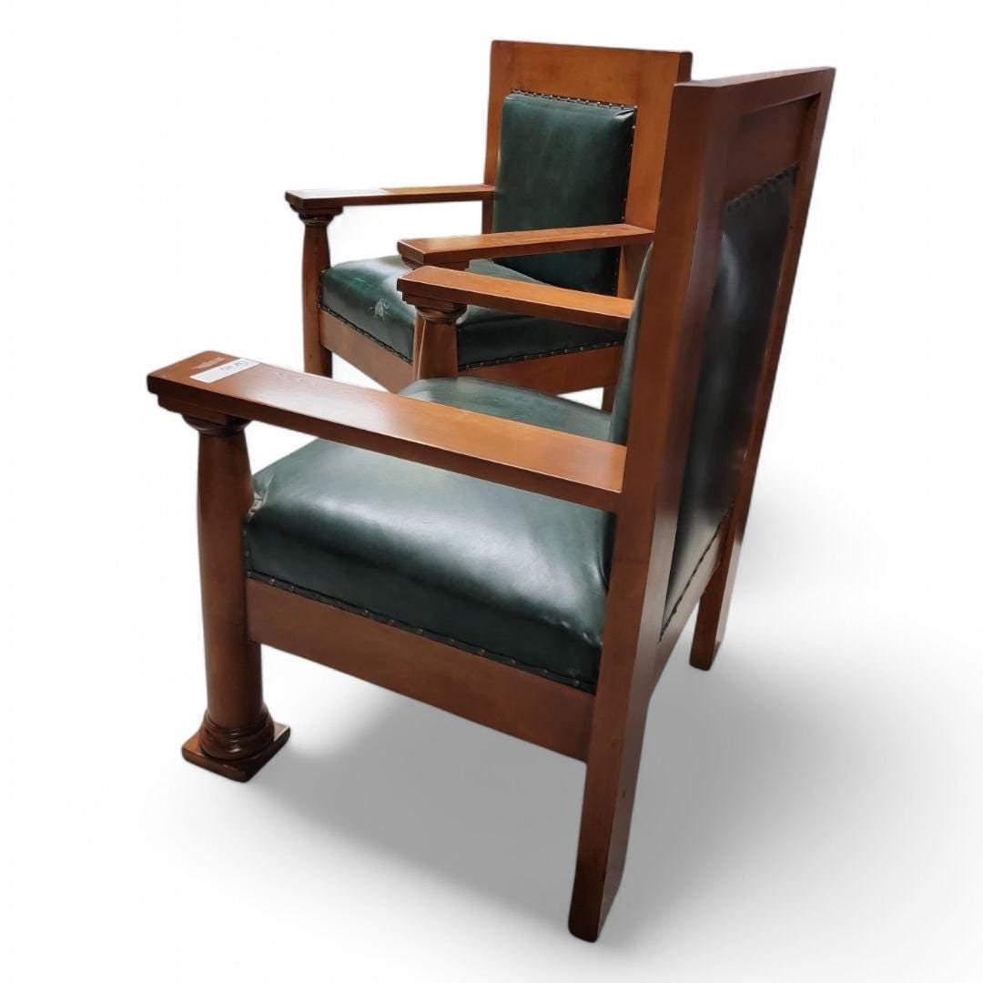 Antique Mission Arts and Crafts Style Chairs - Pair - 3