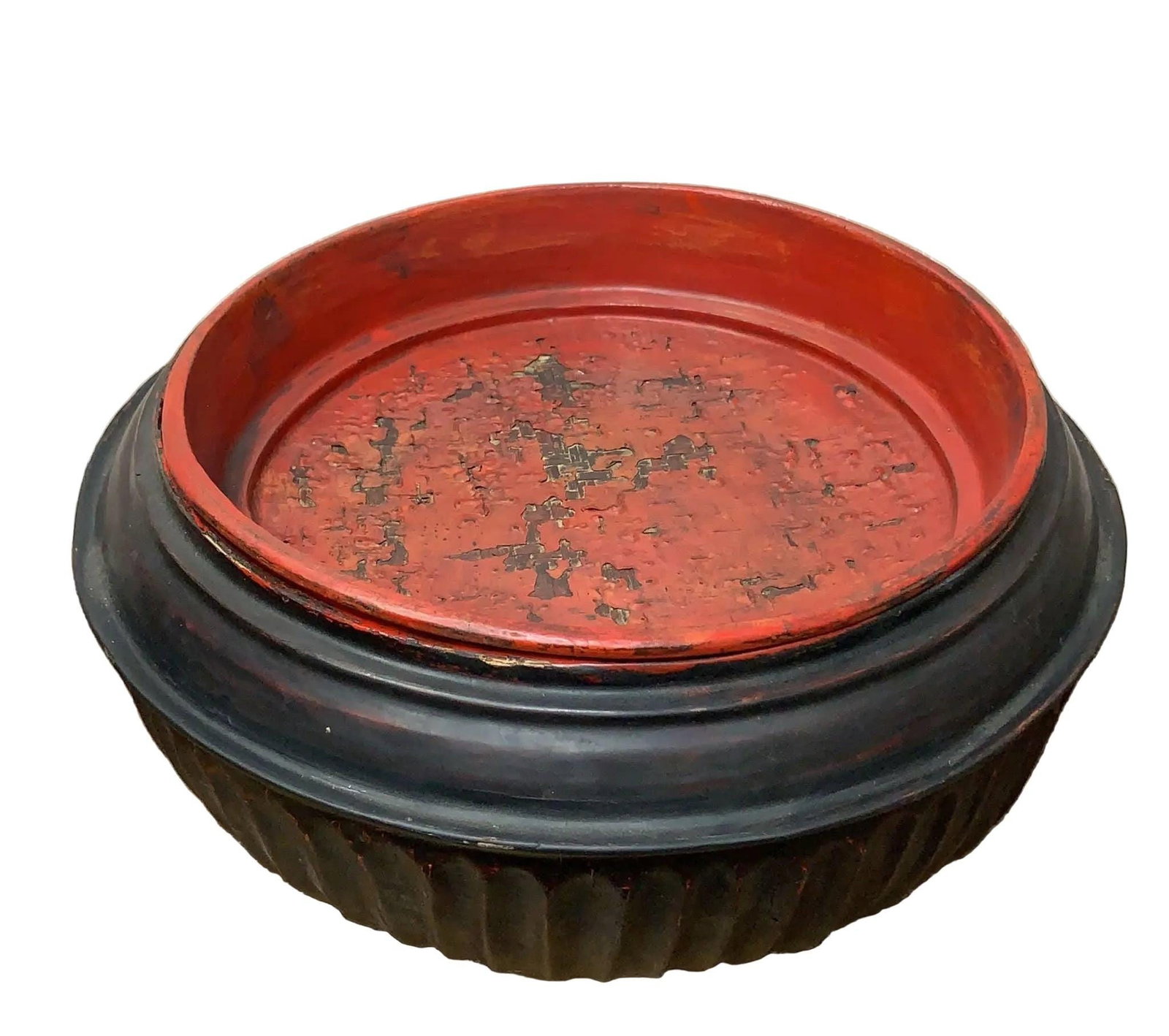 Antique Burmese Black Monk Offering Bowl Set - 4