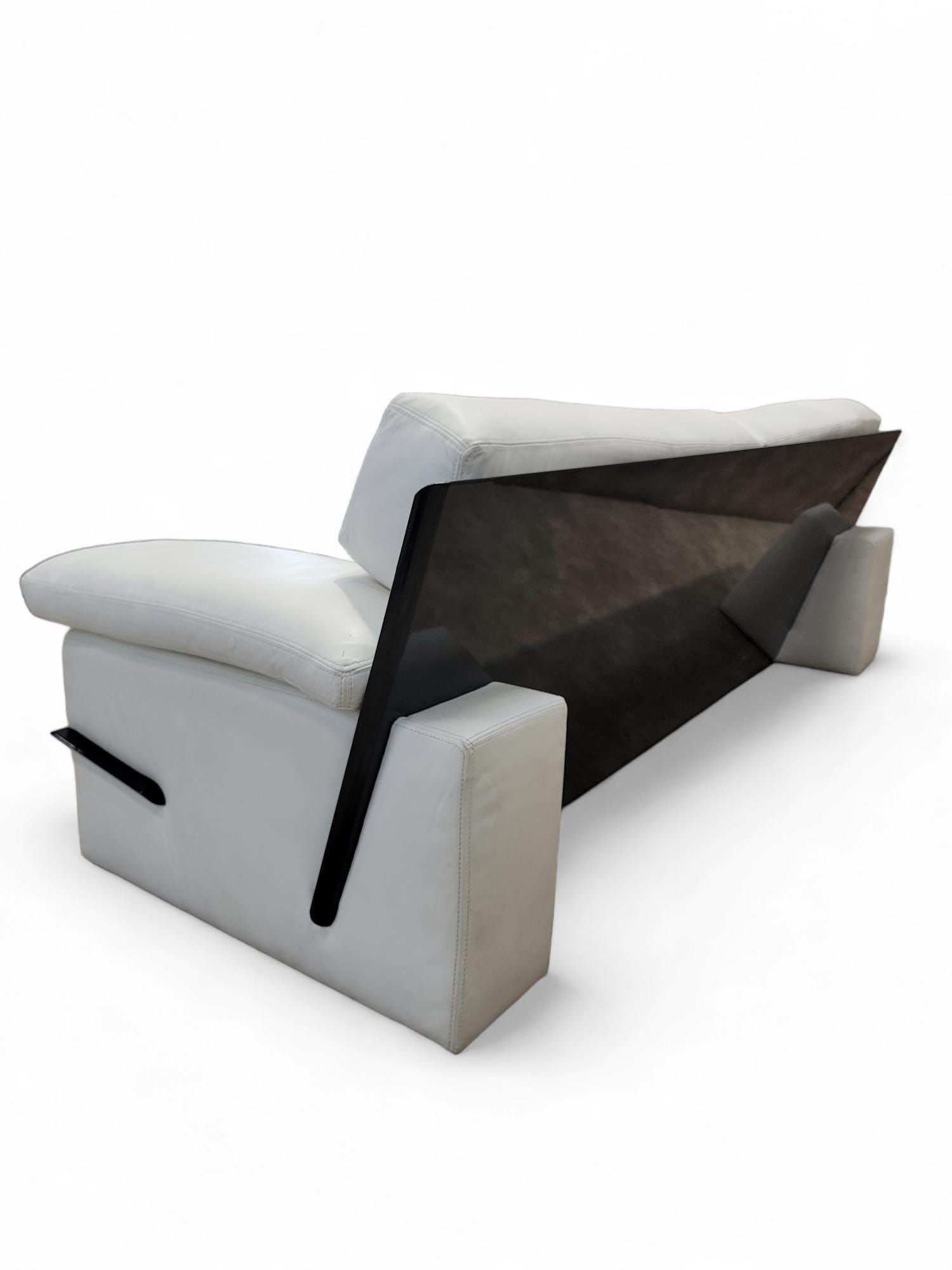 Vintage Postmodern Italian Black Lacquer Wide Arm Sofa - 3