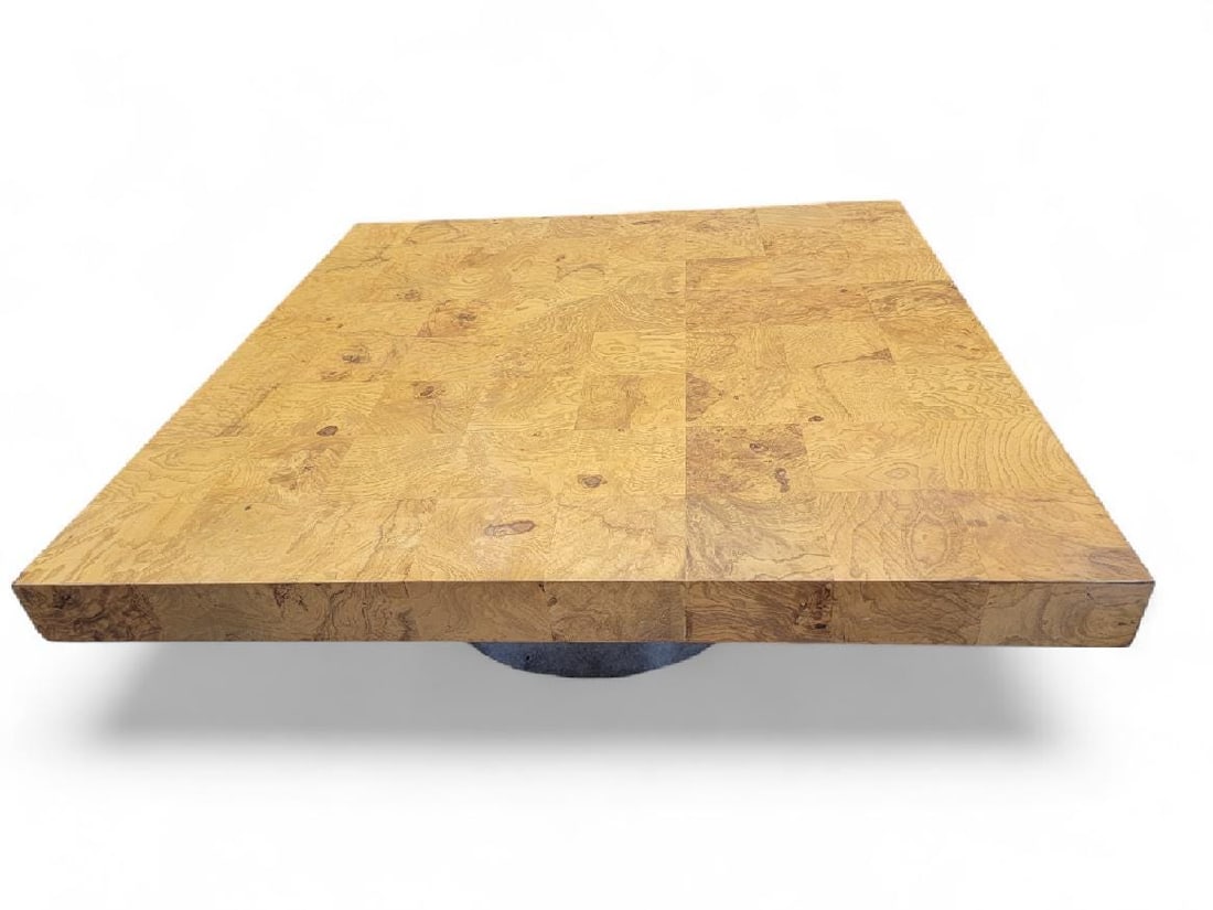 MCM Milo Baughman Style Burl Coffee Table by Pace - 4