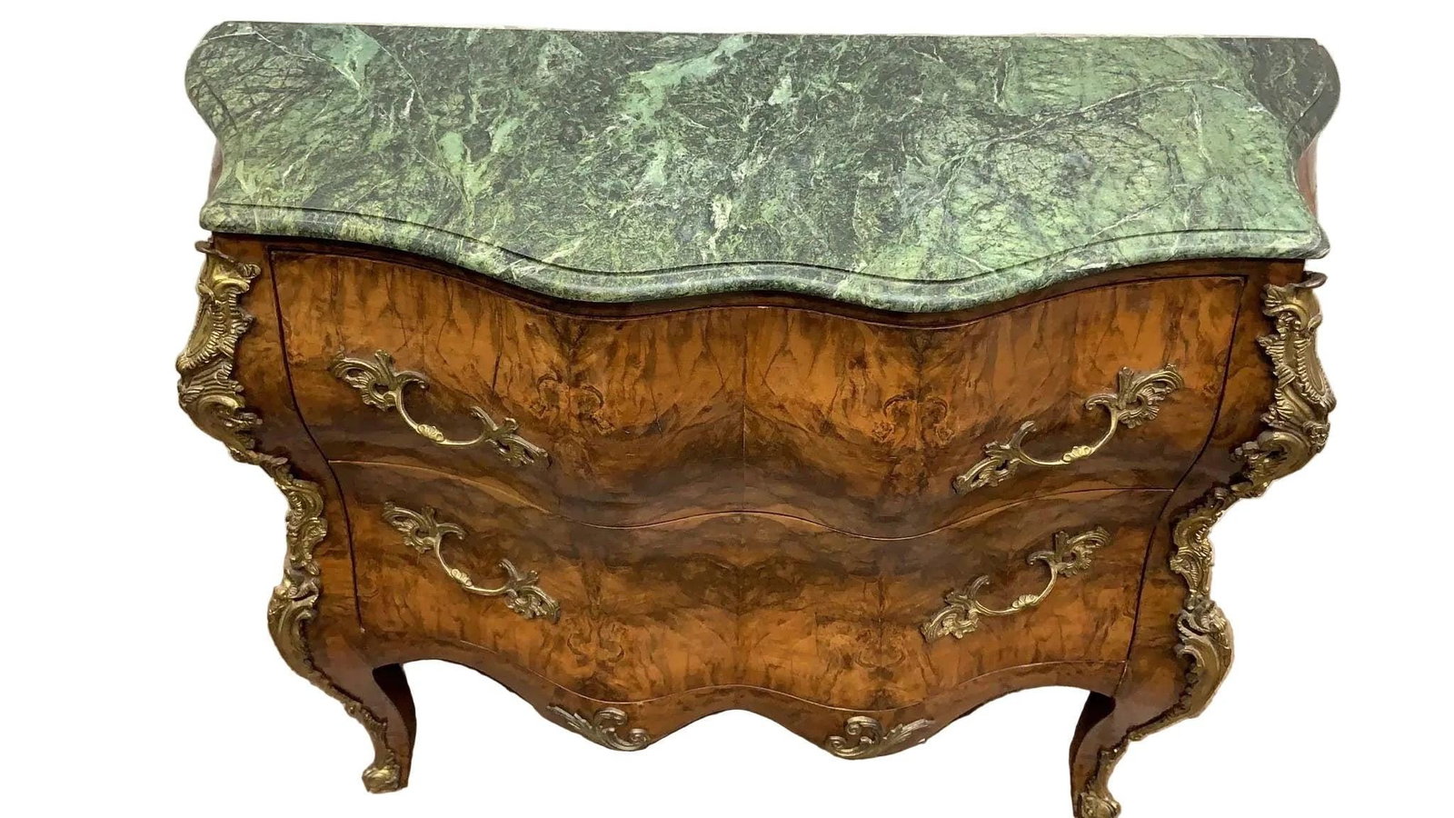 Vintage French Louis XV Style Bombe Commode Chest - 2