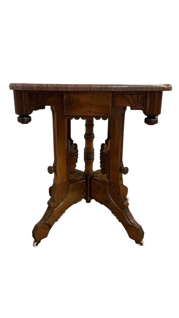 Antique Victorian Eastlake Style Carved Accent Table - 3