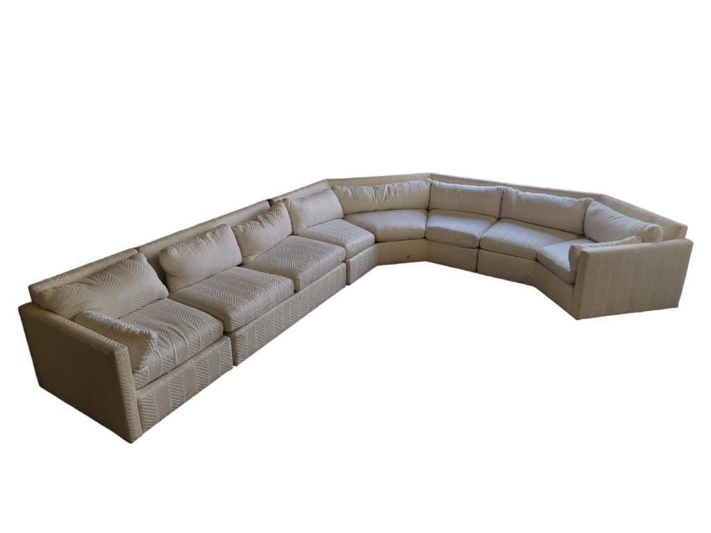 MCM Milo Baughman Style Hexagonal Curved Sectional Sofa by Drexel - 4