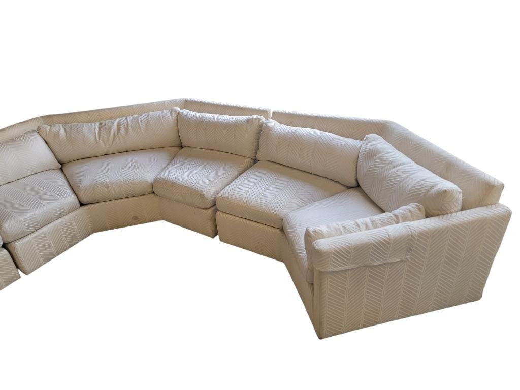 MCM Milo Baughman Style Hexagonal Curved Sectional Sofa by Drexel - 6