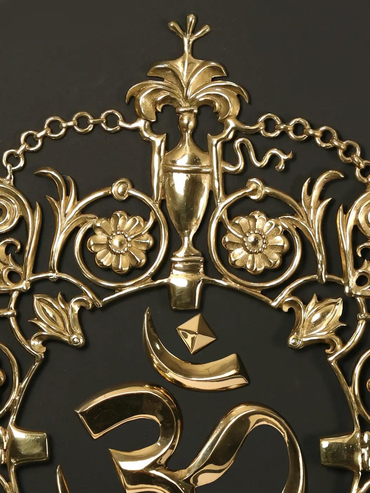 36" Superfine Brass Om (AUM) | Wall Hanging - 2